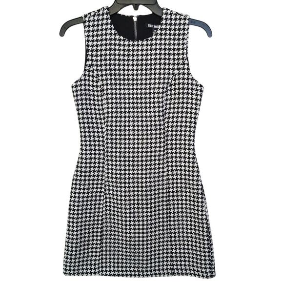 Steve Madden Perri Sleeveless Houndstooth Dress XS – Retro Mod Silhouette - Picture 2 of 16